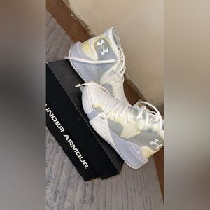 Under Armour Kids White and Gray Sneakers